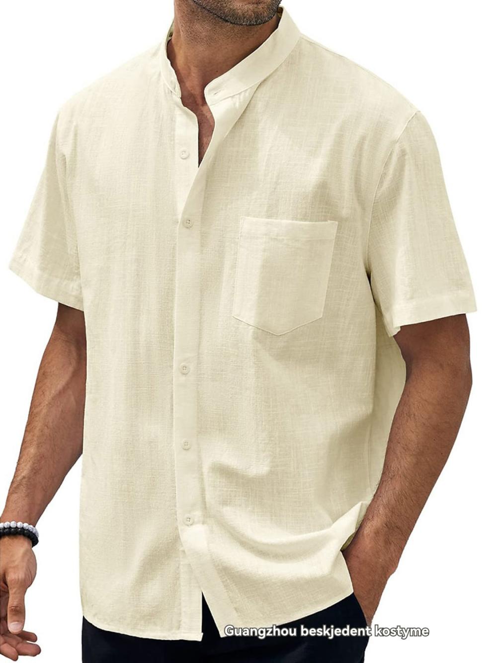 Skjorter | Herre Caiden Short Sleeve Solid Linen Shirt Herre Herre